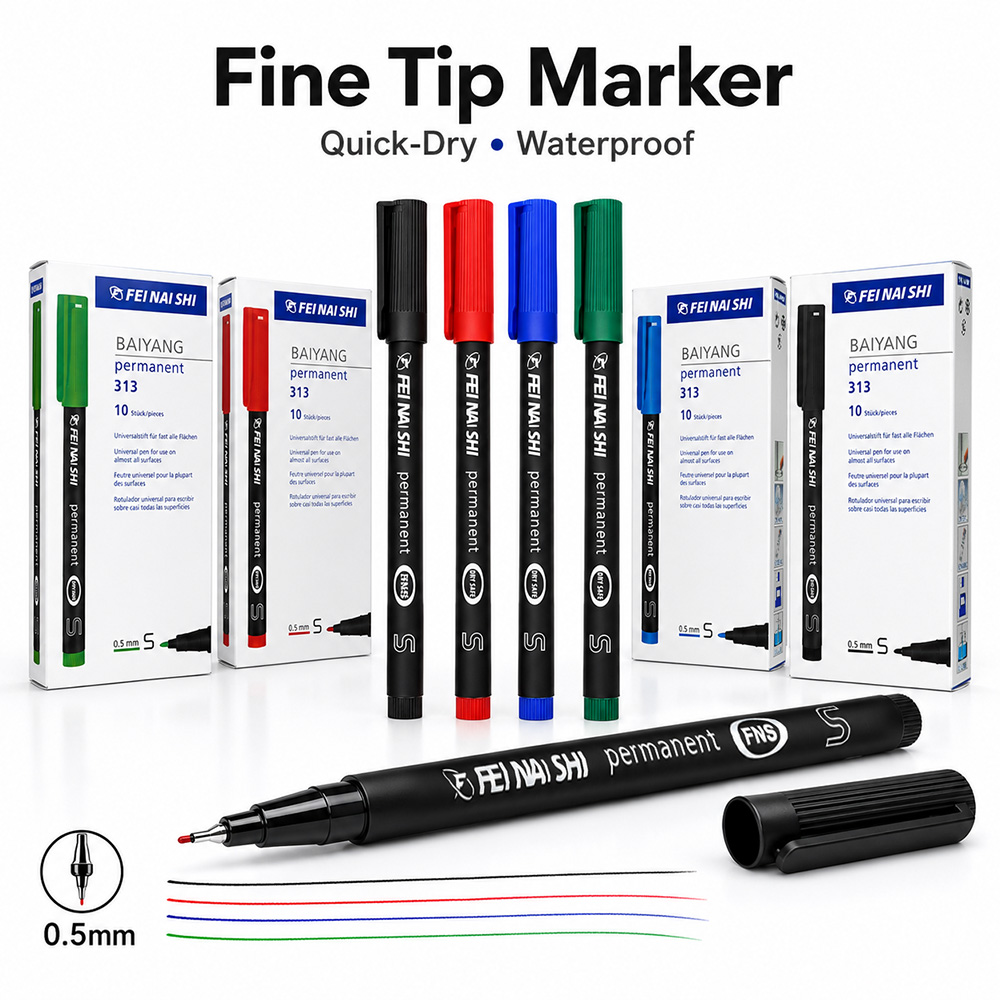 Correction Pen Fine - 4/12 ชิ้น 0.5 มม. ปากกามาร์กเกอร์แบบถาวร ปลายละเอียด