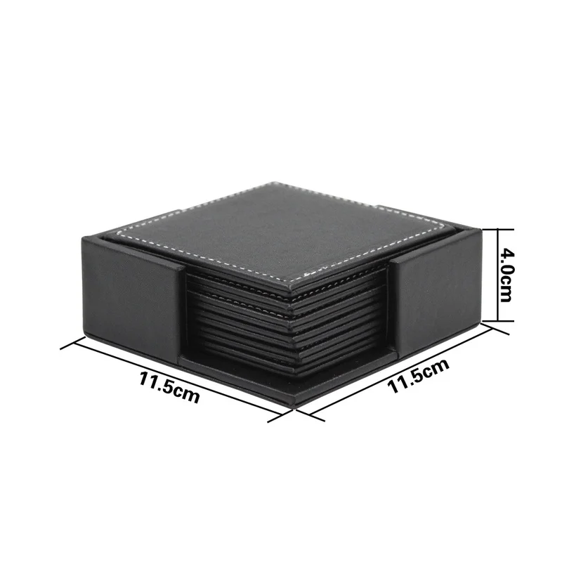 6ชิ้น/เซ็ตธุรกิจหนัง Coasters  - Leather Desk Pad บทวิจารณ์และราคา