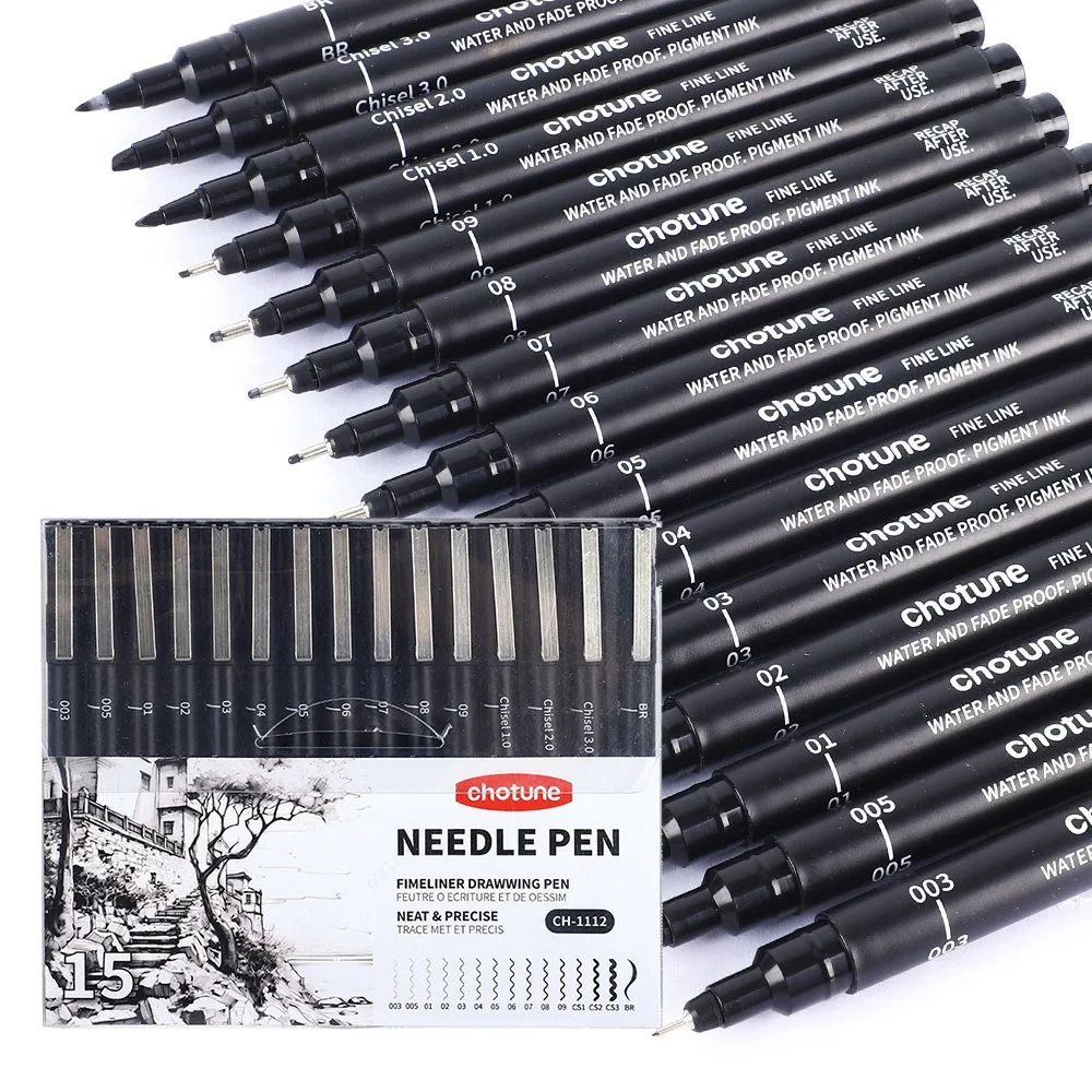 Black Micro ปากกา,15 ขนาด,กันน - Correction Pen Fine บทวิจารณ์และราคา