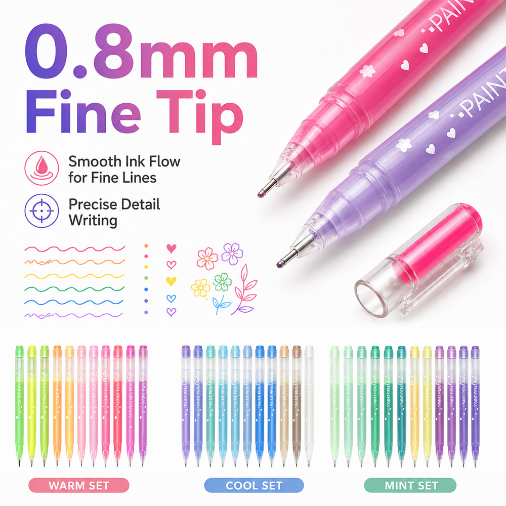 ชุดปากกาเจลอะคริลิค 12 สี ขนาด - Correction Pen Fine บทวิจารณ์และราคา