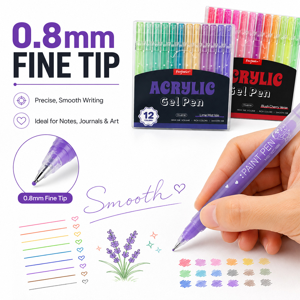 ชุดปากกาเจลอะคริลิค 12 สี ขนาด - Correction Pen Fine บทวิจารณ์และราคา