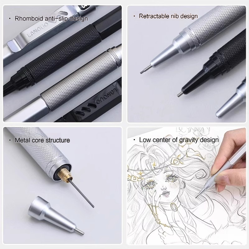 Languo ดินสออัตโนมัติยางลบโลหะ - Mechanical Pencil 0.3 บทวิจารณ์และราคา