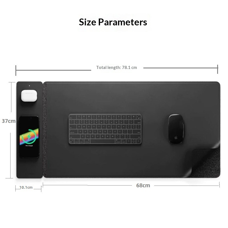 แผ่นรองเมาส์แม่เหล็กไร้สาย 15W - Leather Desk Pad บทวิจารณ์และราคา